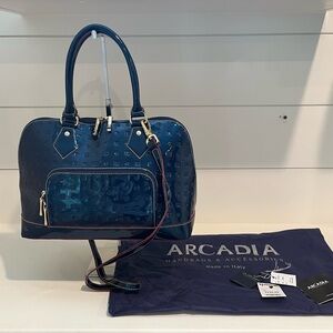 Blue patent SV Arcadia purse - Made in Italy